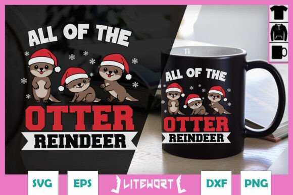 All Otter Reindeer Funny Christmas Graphics for Crafts