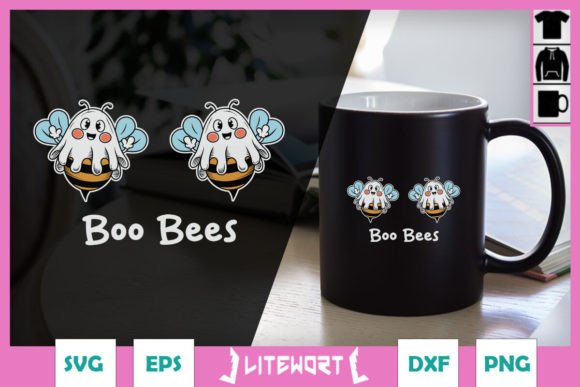 Boo Bees Funny Halloween Graphics for Crafts