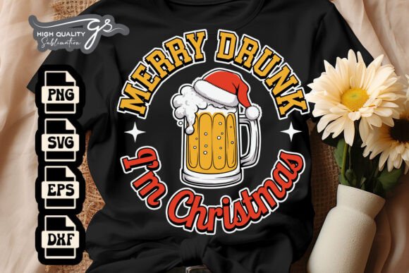 Christmas Merry Drunk I'm Funny Beer SVG: A Graphic for Playful Publishing