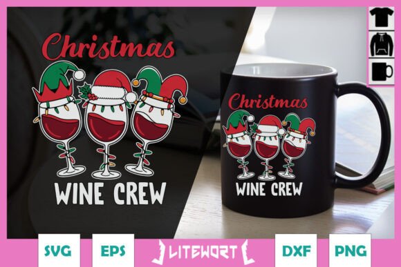 Christmas Wine Crew Funny Santa SVG: A Festive Graphic for Local Branding