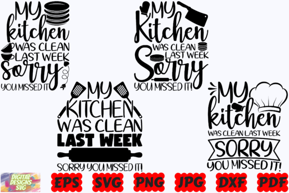 Fun Kitchen SVG Graphics for Crafts and Branding