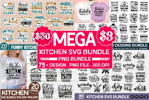 Funny Kitchen Svg Bundle Graphics for Crafts