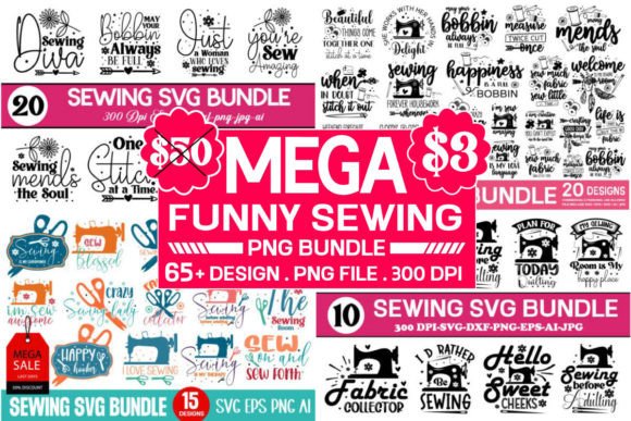 Funny Sewing Svg Bundle Graphics for Crafts
