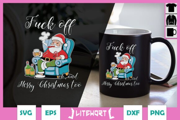 Merry Christmas Too Funny Santa SVG