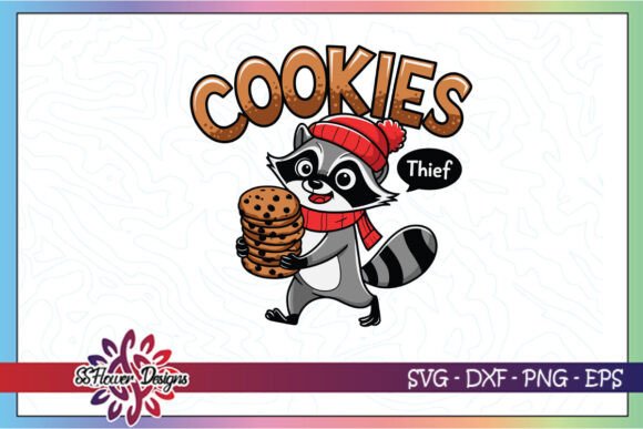 Raccoon Cookies Thief Funny Xmas SVG Graphics for Crafts