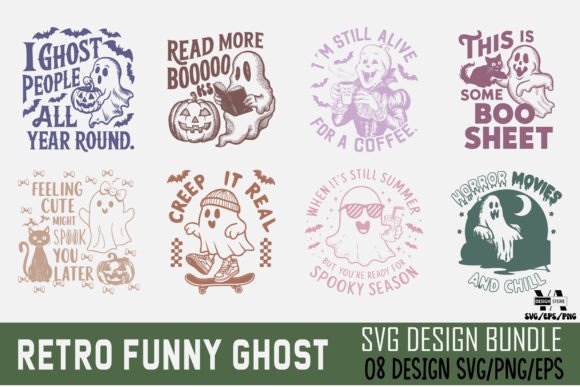 Retro Halloween Graphic Bundle for Crafts
