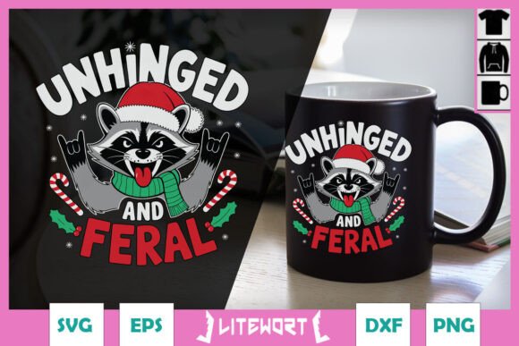 Unhinged and Feral Funny Raccoon SVG for Crafts and Graphics