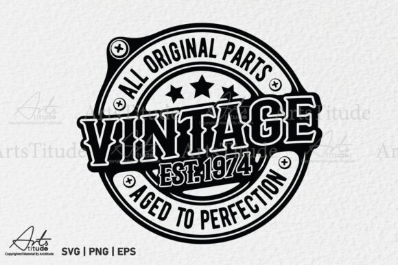 Vintage 1974 SVG for Graphic & Craft Projects